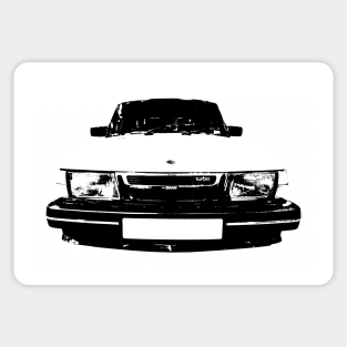 Saab 900 Turbo 1980s classic car monoblock black and white Sticker